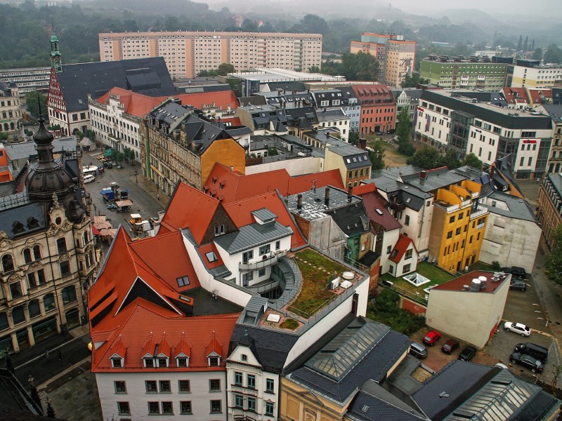 Blick vom Turm des Zwickauer Doms September 2005