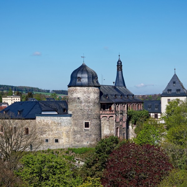 Burg Mylau als Air-Panorama